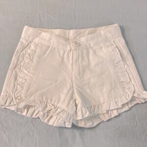 Ruffle Butts White Cotton Ruffle Shorts 4T